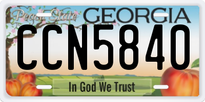 GA license plate CCN5840