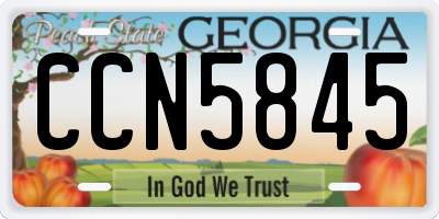 GA license plate CCN5845