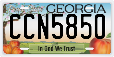 GA license plate CCN5850