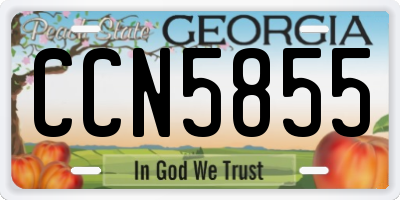 GA license plate CCN5855