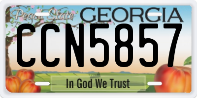 GA license plate CCN5857
