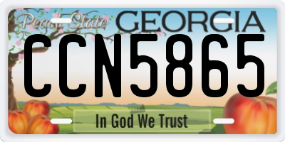 GA license plate CCN5865