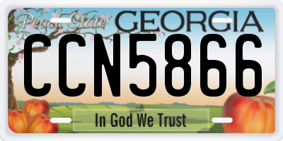 GA license plate CCN5866