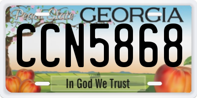 GA license plate CCN5868