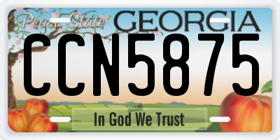 GA license plate CCN5875