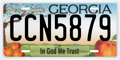 GA license plate CCN5879