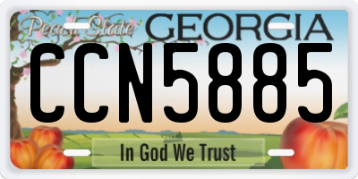GA license plate CCN5885