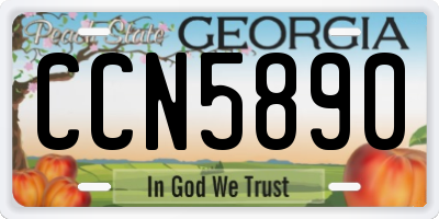 GA license plate CCN5890
