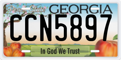 GA license plate CCN5897