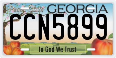 GA license plate CCN5899