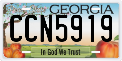 GA license plate CCN5919