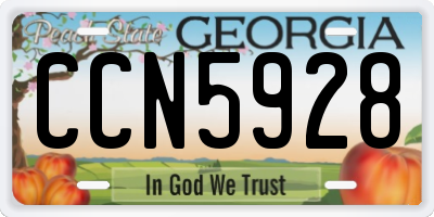 GA license plate CCN5928