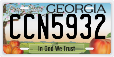 GA license plate CCN5932