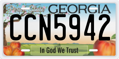 GA license plate CCN5942