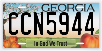 GA license plate CCN5944