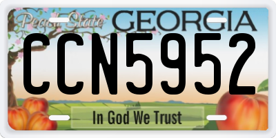 GA license plate CCN5952