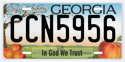 GA license plate CCN5956