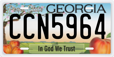 GA license plate CCN5964