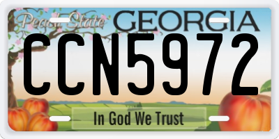 GA license plate CCN5972