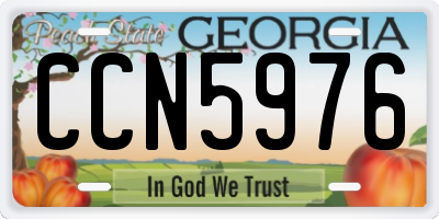 GA license plate CCN5976