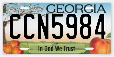 GA license plate CCN5984