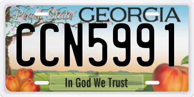 GA license plate CCN5991