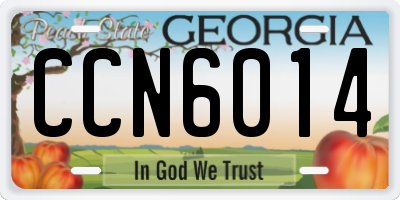 GA license plate CCN6014