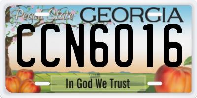 GA license plate CCN6016