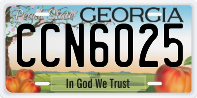 GA license plate CCN6025