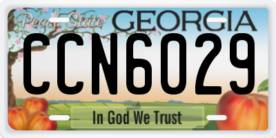 GA license plate CCN6029
