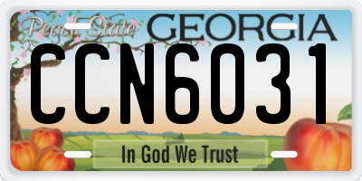 GA license plate CCN6031