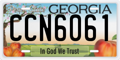 GA license plate CCN6061