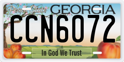 GA license plate CCN6072