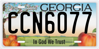 GA license plate CCN6077