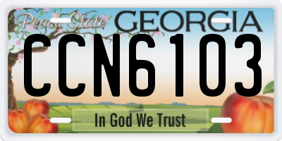 GA license plate CCN6103