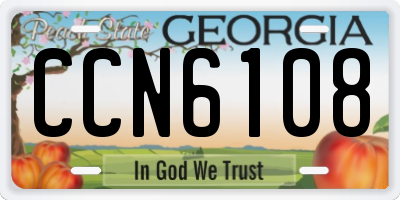 GA license plate CCN6108
