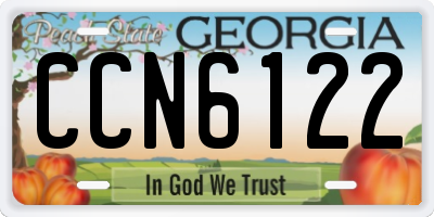 GA license plate CCN6122