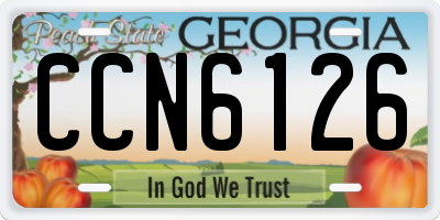 GA license plate CCN6126