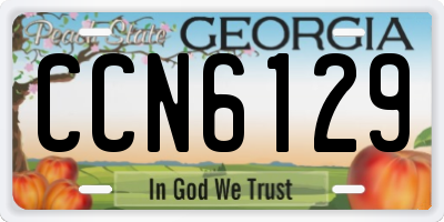 GA license plate CCN6129