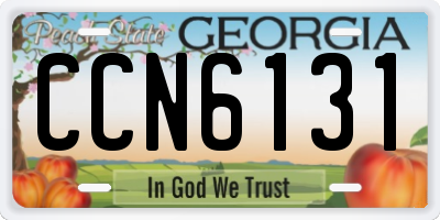 GA license plate CCN6131