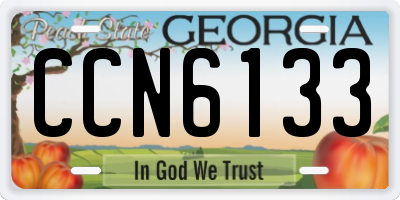 GA license plate CCN6133