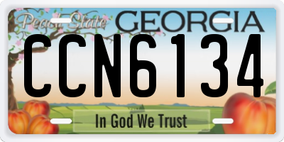 GA license plate CCN6134