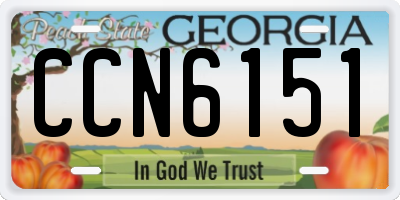 GA license plate CCN6151