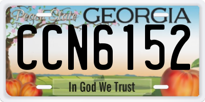 GA license plate CCN6152
