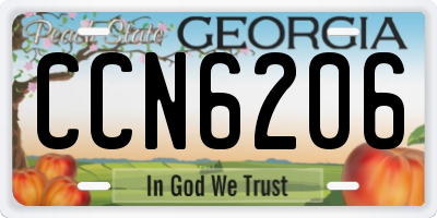 GA license plate CCN6206