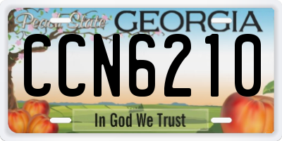 GA license plate CCN6210