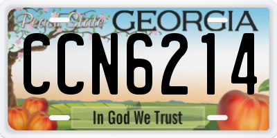 GA license plate CCN6214