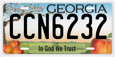 GA license plate CCN6232