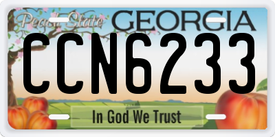 GA license plate CCN6233