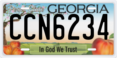 GA license plate CCN6234